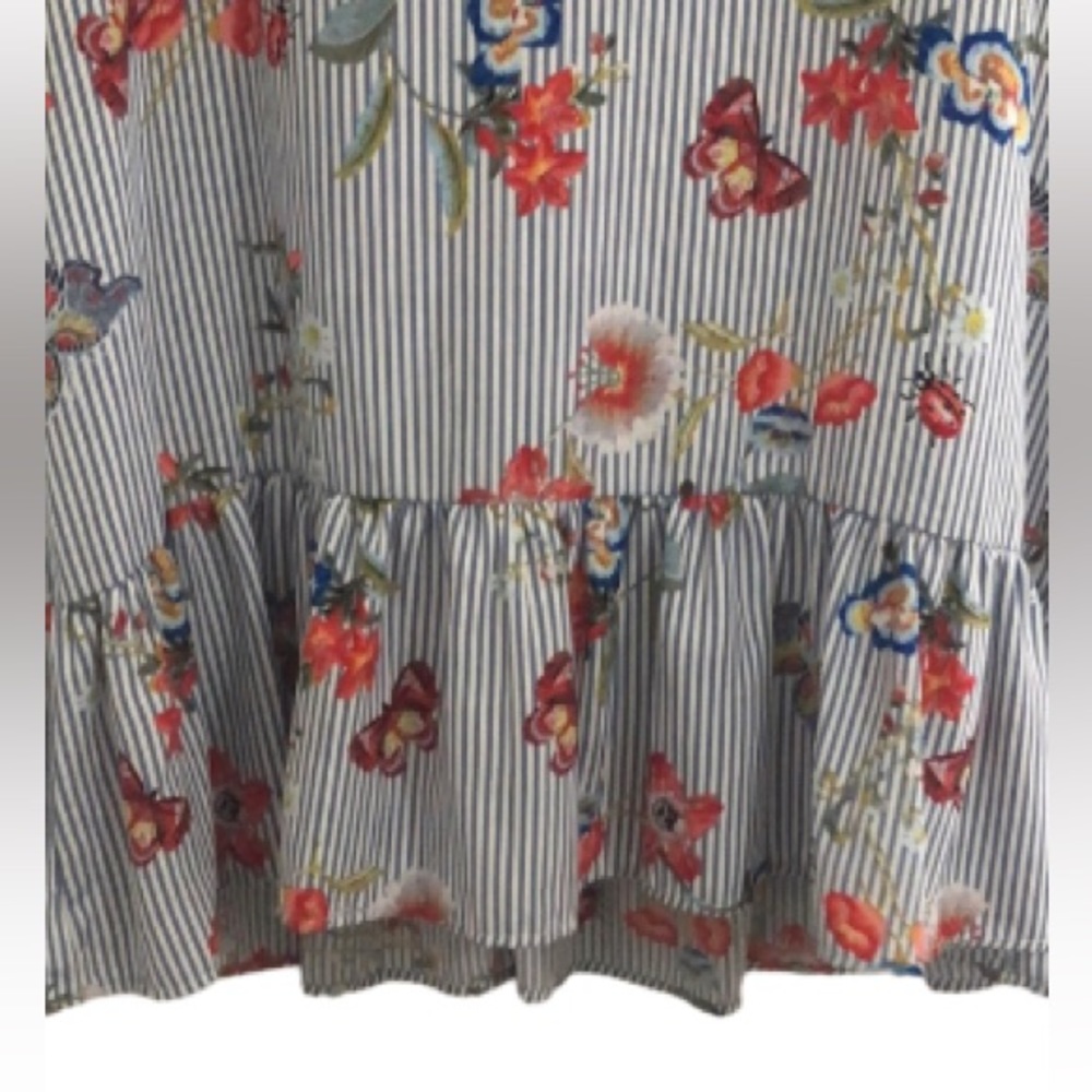 NWOT KARLIE Floral Striped BoHo Ruffle Hem Dress| - Picture 4 of 7